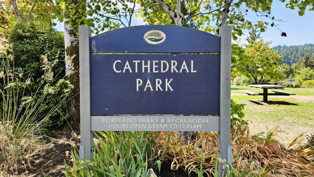 Cathedral Park entrance sign